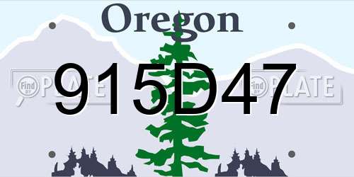 915D47 Oregon License Plate