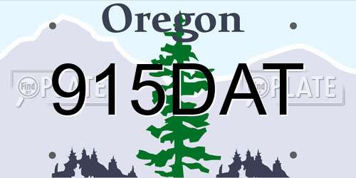 915DAT Oregon License Plate