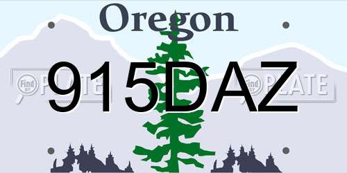 915DAZ Oregon License Plate
