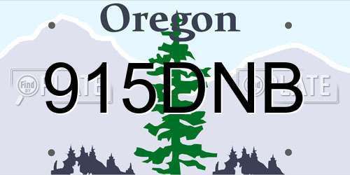915DNB Oregon License Plate
