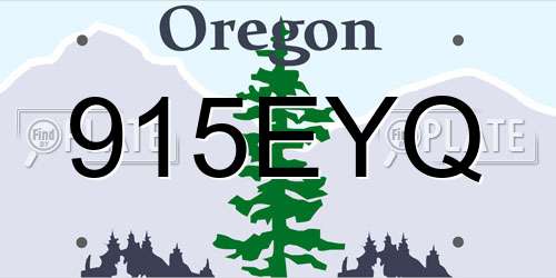 915EYQ Oregon License Plate