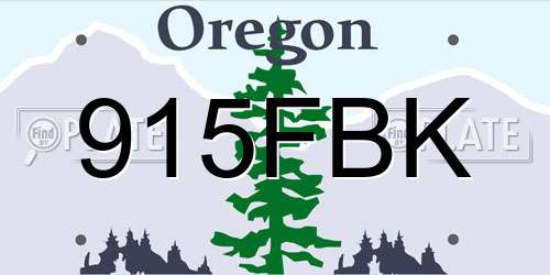 915FBK Oregon License Plate