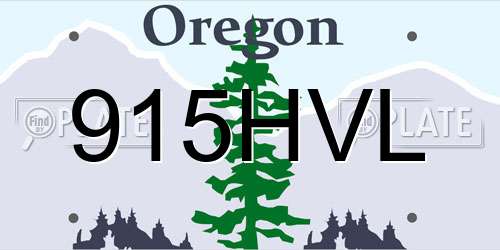 915HVL Oregon License Plate