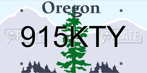 915KTY Oregon License Plate