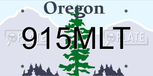915MLT Oregon License Plate