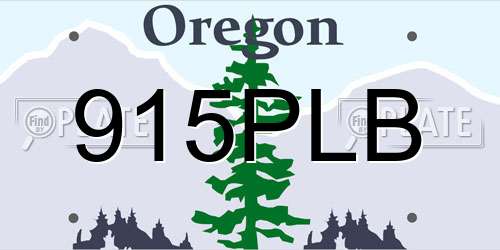915PLB Oregon License Plate