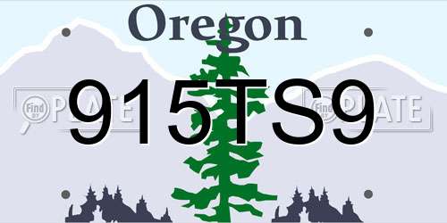 915TS9 Oregon License Plate