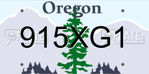 915XG1 Oregon License Plate