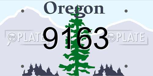 9163 Oregon License Plate