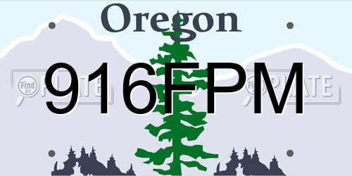 916FPM Oregon License Plate