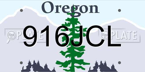 916JCL Oregon License Plate