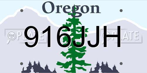 916JJH Oregon License Plate