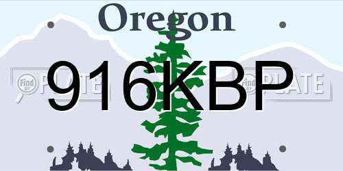 916KBP Oregon License Plate