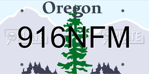 916NFM Oregon License Plate