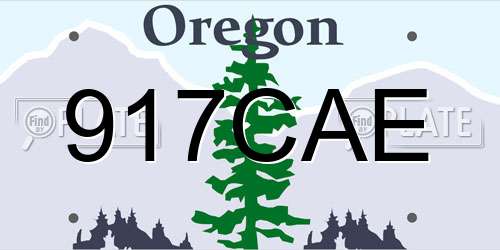 917CAE Oregon License Plate