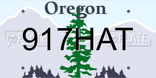 917HAT Oregon License Plate