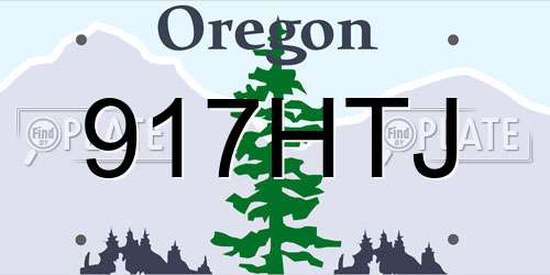 917HTJ Oregon License Plate
