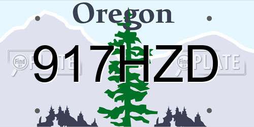 917HZD Oregon License Plate