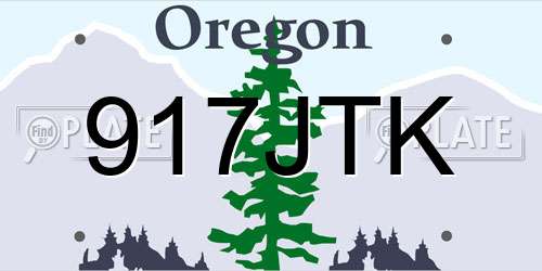 917JTK Oregon License Plate