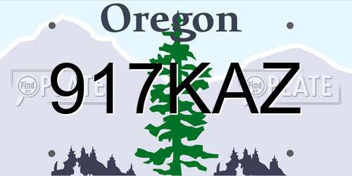 917KAZ Oregon License Plate
