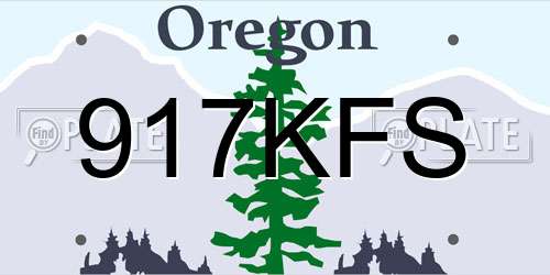 917KFS Oregon License Plate