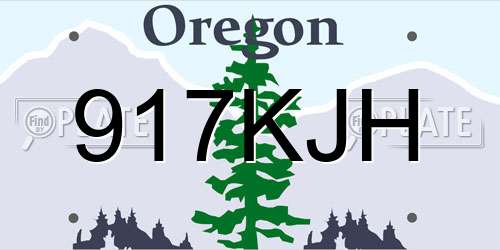 917KJH Oregon License Plate