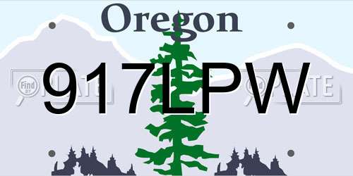 917LPW Oregon License Plate