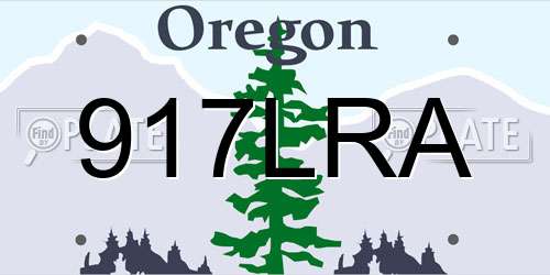 917LRA Oregon License Plate