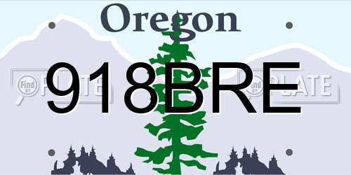 918BRE Oregon License Plate