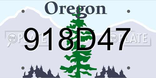 918D47 Oregon License Plate