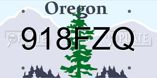 918FZQ Oregon License Plate