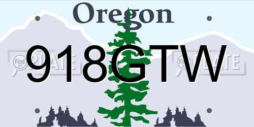 918GTW Oregon License Plate