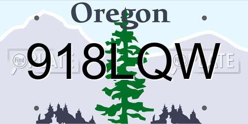 918LQW Oregon License Plate