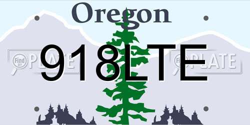 918LTE Oregon License Plate