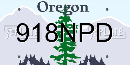 918NPD Oregon License Plate
