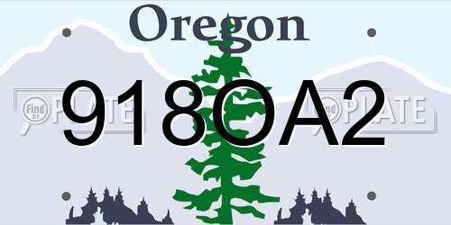 918OA2 Oregon License Plate