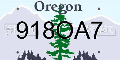 918OA7 Oregon License Plate