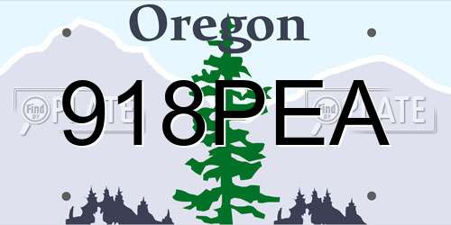 918PEA Oregon License Plate