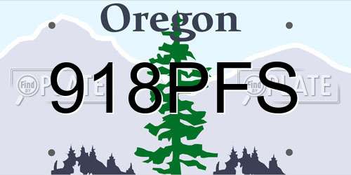 918PFS Oregon License Plate