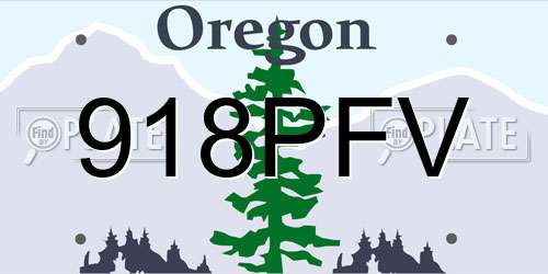 918PFV Oregon License Plate