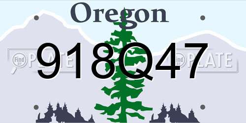 918Q47 Oregon License Plate