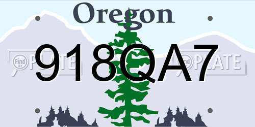 918QA7 Oregon License Plate