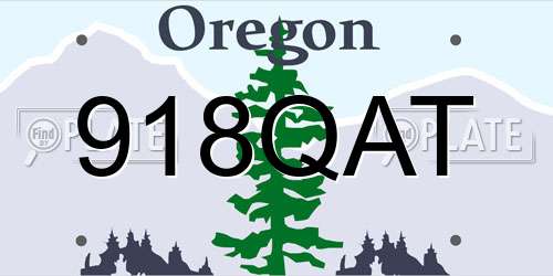 918QAT Oregon License Plate
