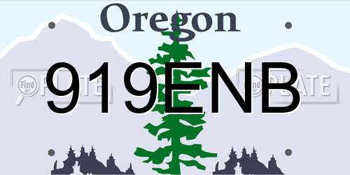 919ENB Oregon License Plate