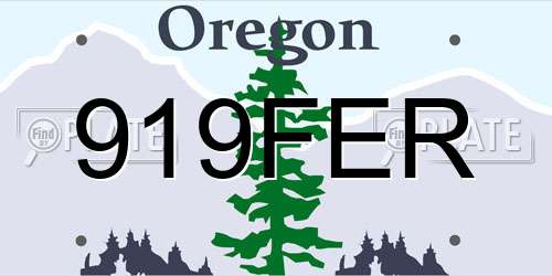 919FER Oregon License Plate