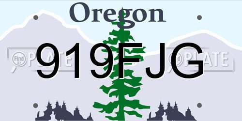 919FJG Oregon License Plate