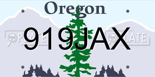 919JAX Oregon License Plate