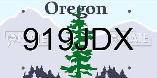 919JDX Oregon License Plate