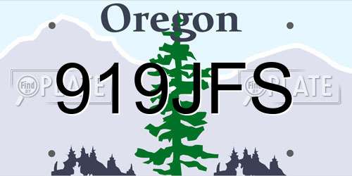 919JFS Oregon License Plate