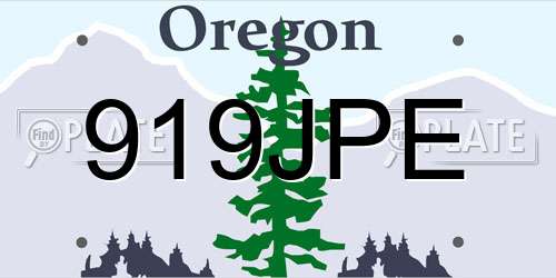 919JPE Oregon License Plate